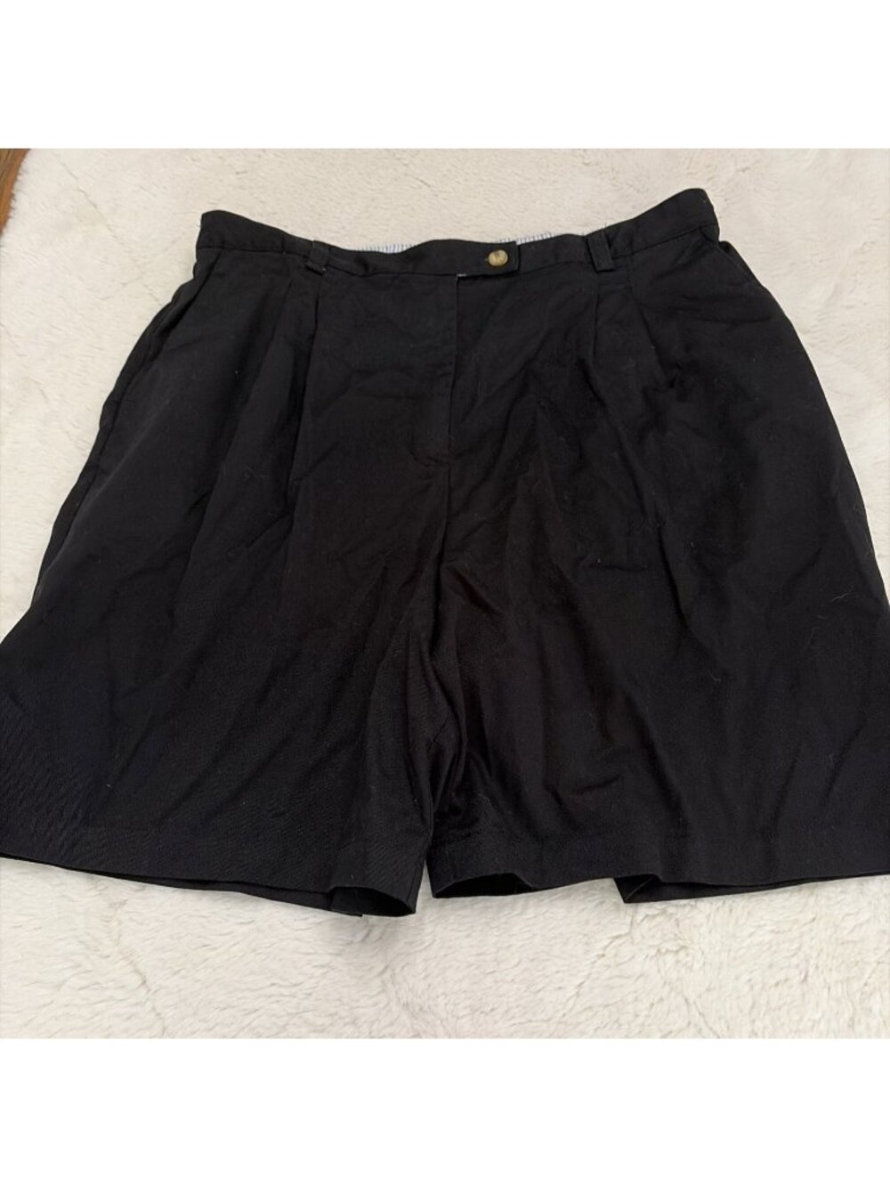Karen Scott Sport Womens Black Pleated Shorts 18 Comfort Waist